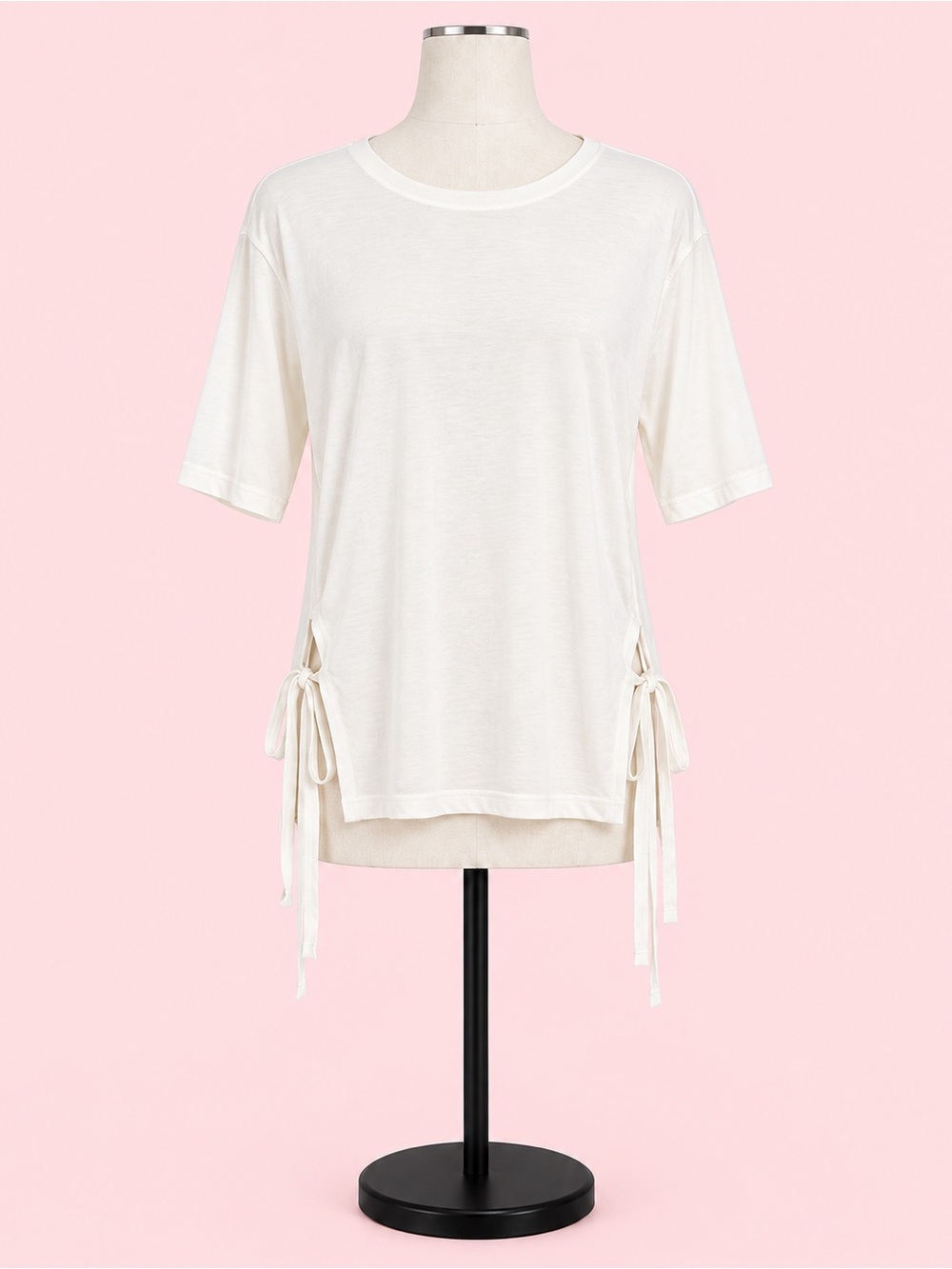 REISS Ivory Off White Side Tie Top Shirt Size M Medium NWT
